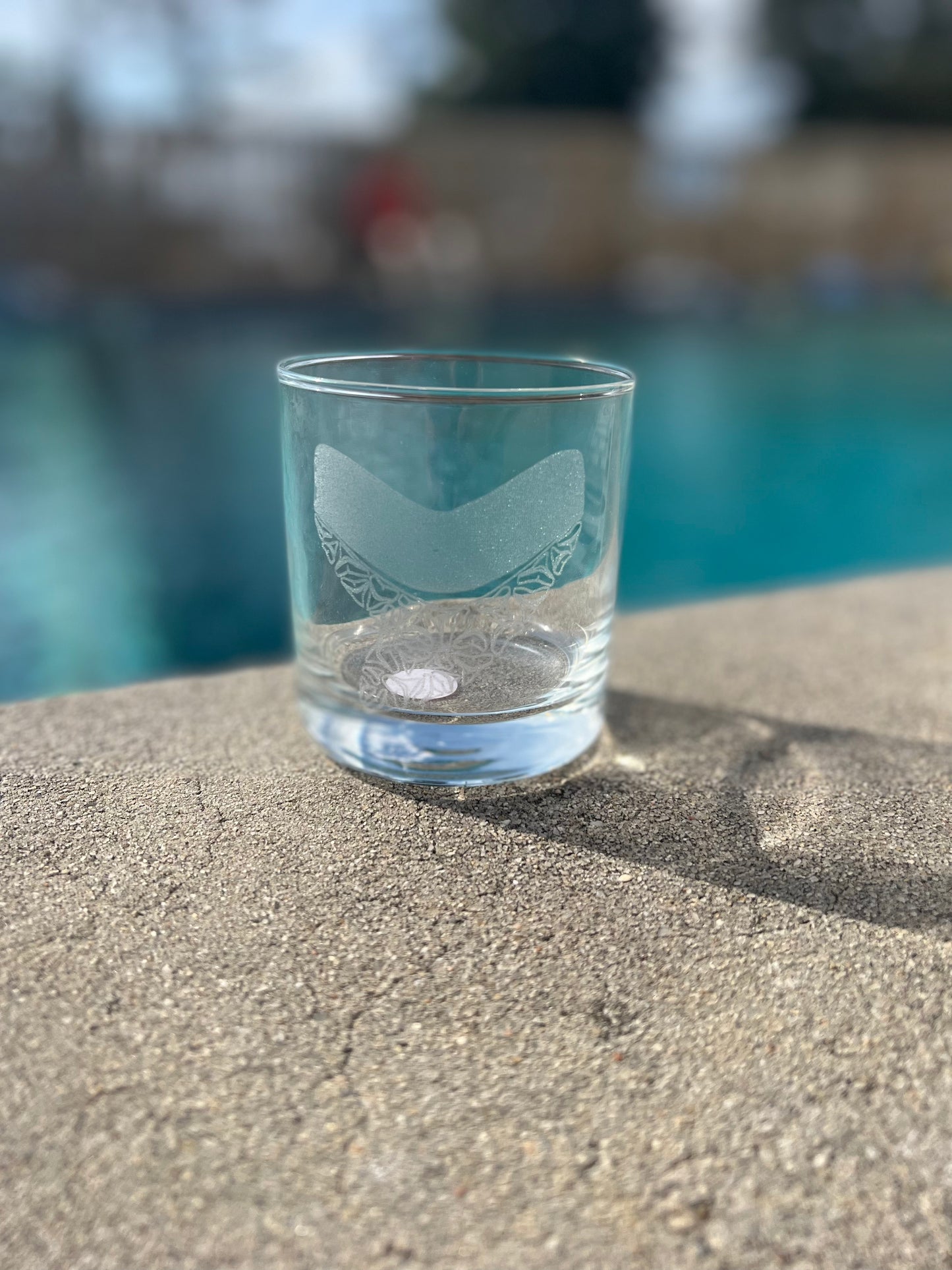 Etched Whiskey Glass